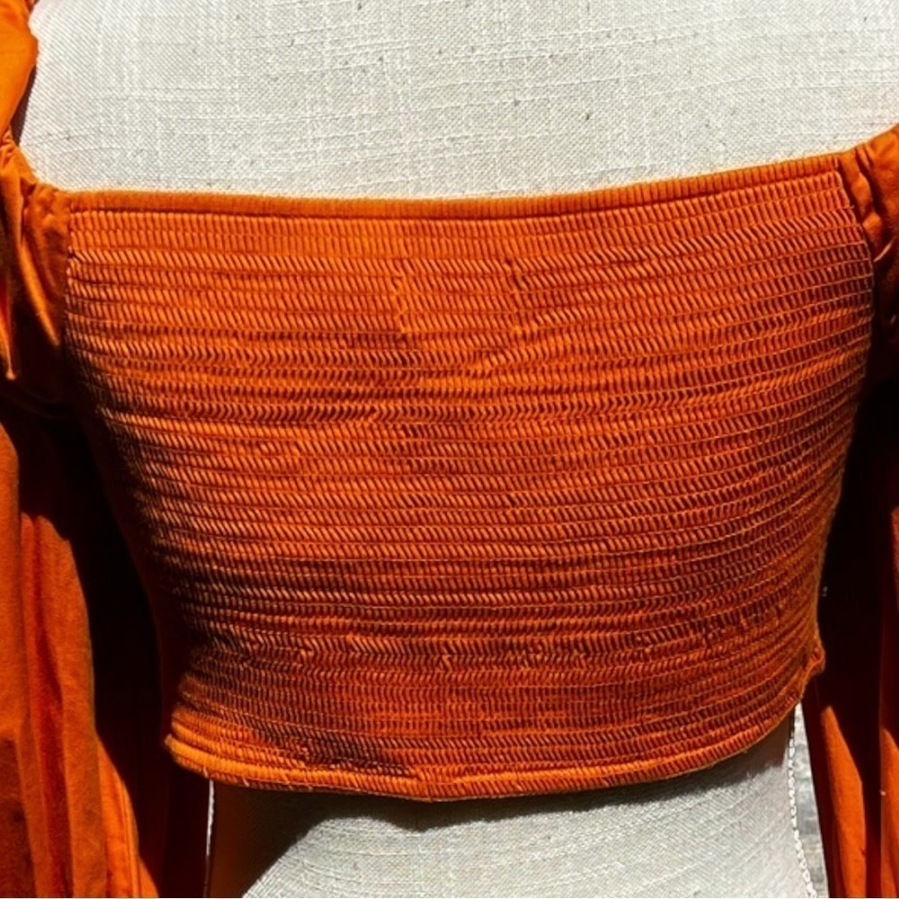 🌻Zerina Akers x Bar III Orange Ruffled Cropped Top Size XL - Picture 8 of 11